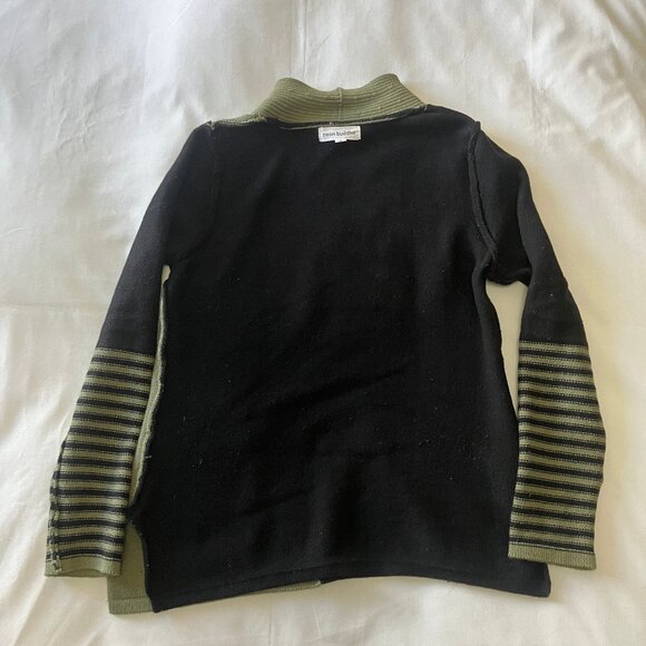 Neon Buddha | Serene Pullover 100% Cotton Black/Green High Neck Sweater – Size M - Picture 5 of 10